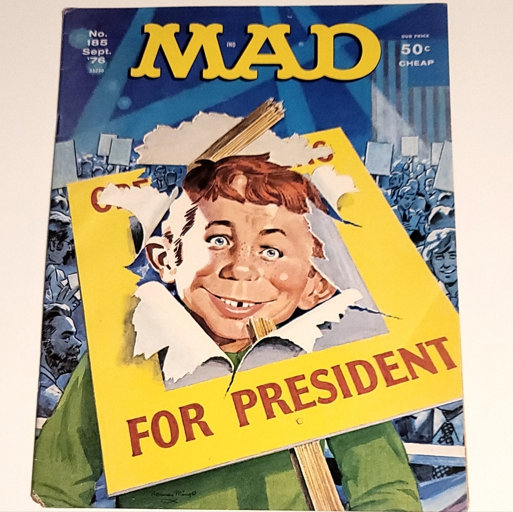 Mad Magazine No 185 Sept 1976 Vintage from the 70s Mad for President